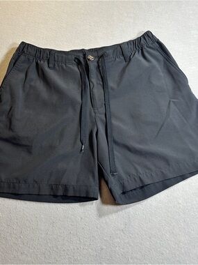 Chubbies Mens Large Black 6” Inseam Shorts Elastic Waist Drawstring Casual Beach